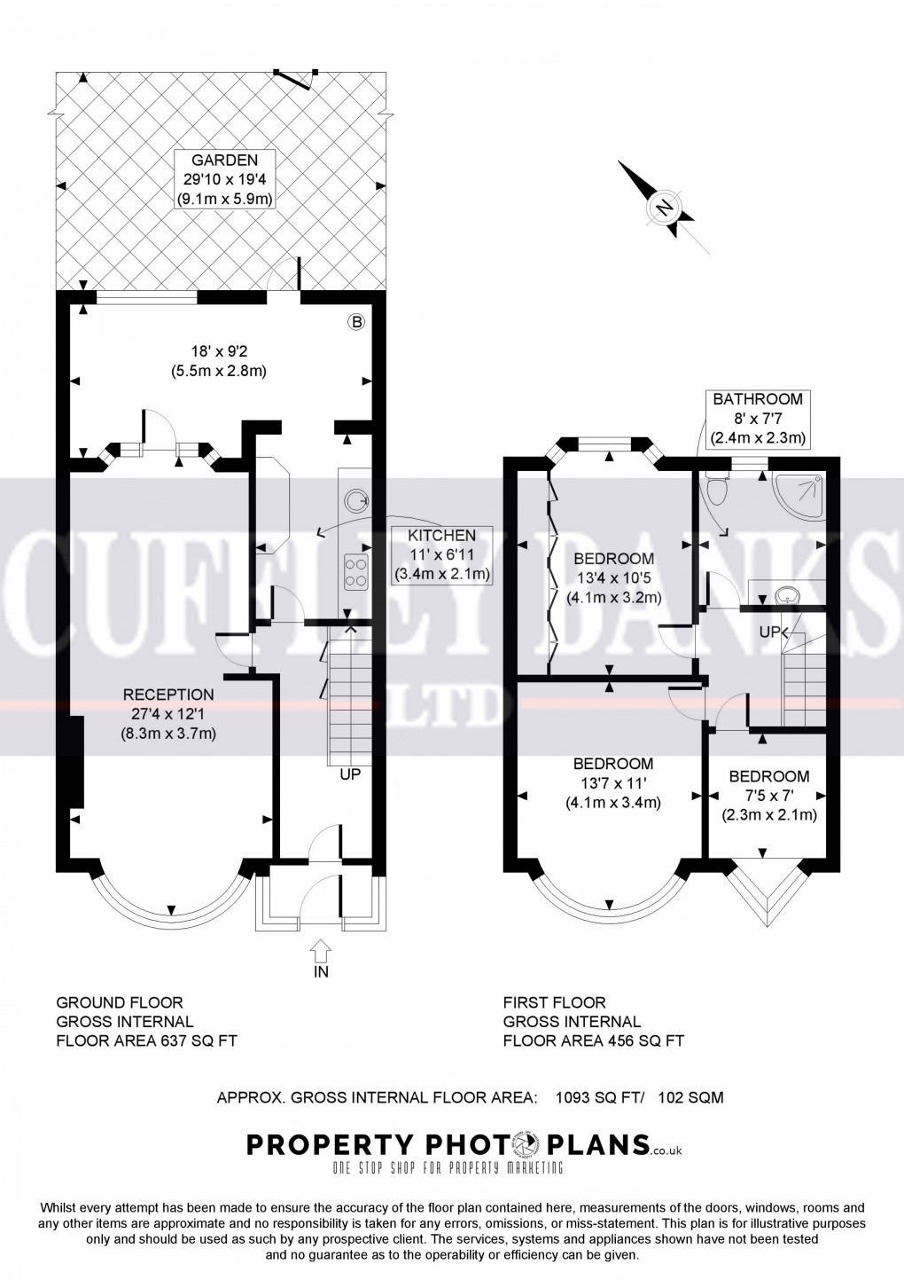 Floorplan for Devon Close, Perivale, Middlesex