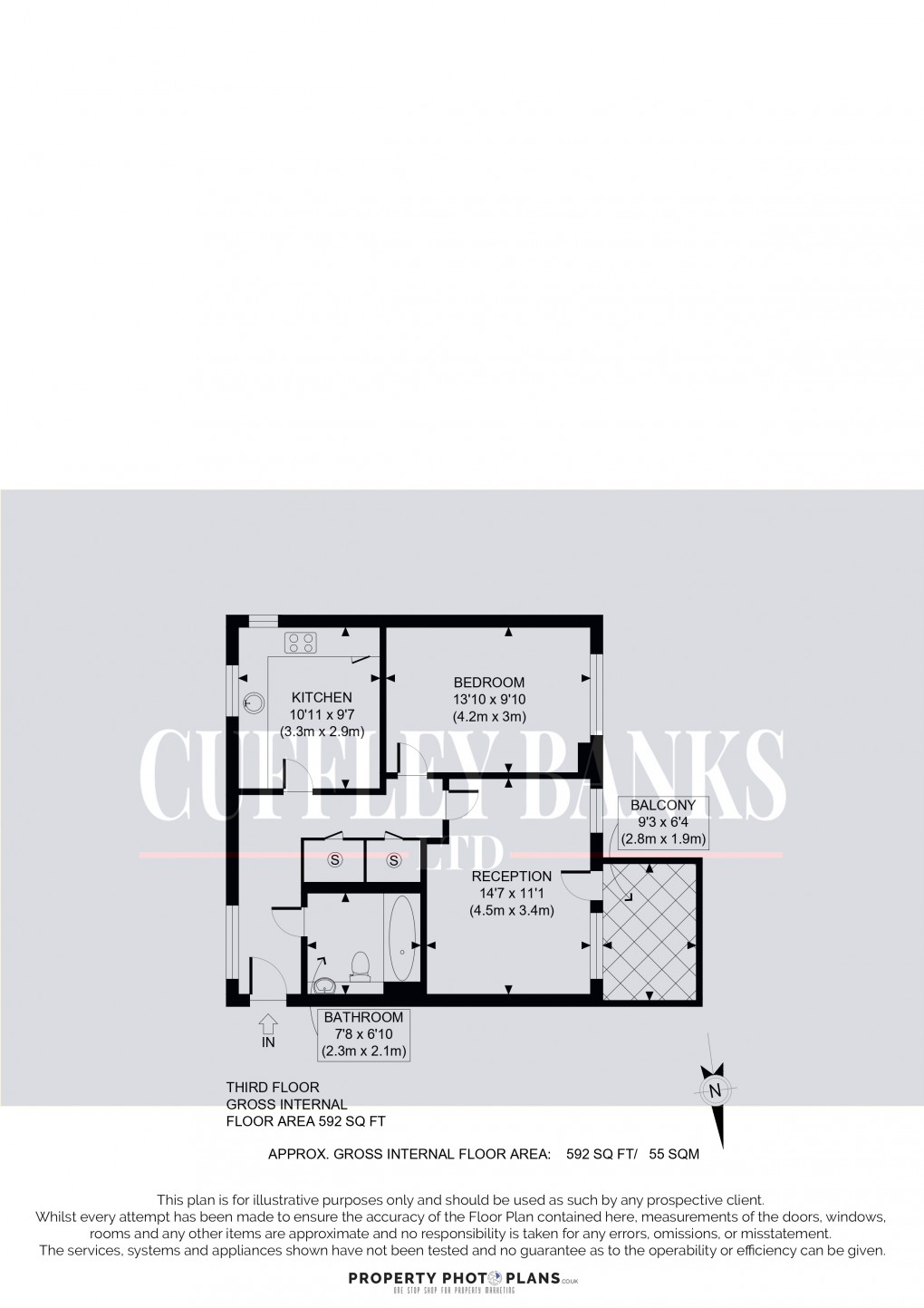 Floorplan for Carlyon Road, 1c Carlyon Road, Wembley, Middlesex
